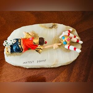 Extremely Rare ARTIST PROOF Ron Lee Clown 1991 Bowling Strike Signed 24ct Gold